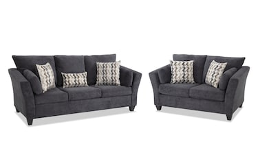 Virgo Charcoal 90'' Sofa & 69'' Loveseat | Bob's Discount Furniture ...