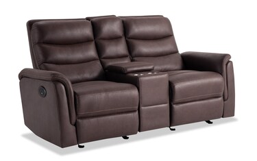 Forte Brown 71'' Power Reclining Console Loveseat | Bob's Discount ...