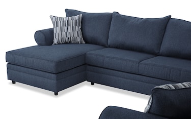 Nova Navy 142'' 4 Piece Left Arm Facing Chaise Sectional | Bob's ...