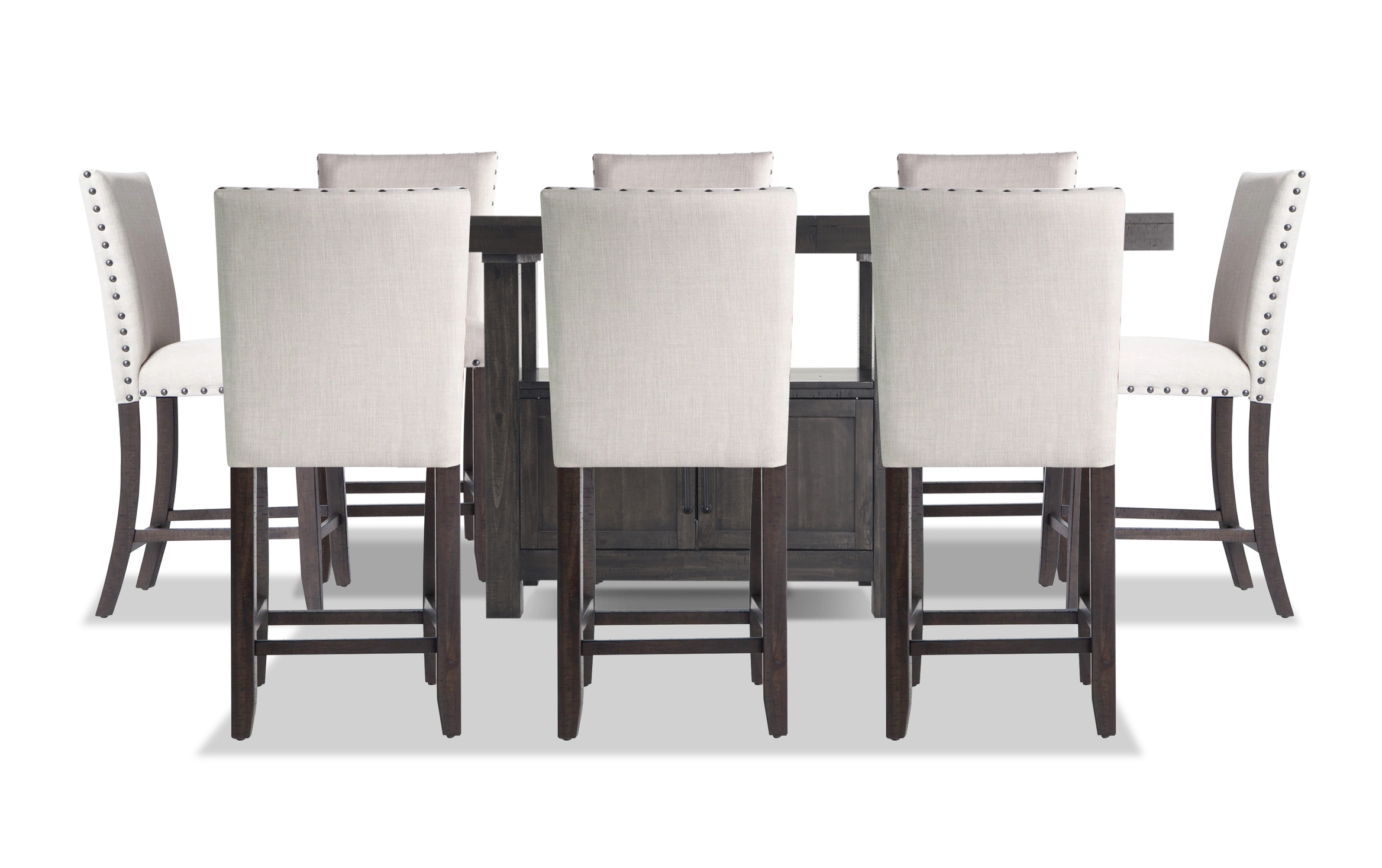 Sonoma 9 Piece Espresso & Beige Upholstered Extendable Counter Height ...