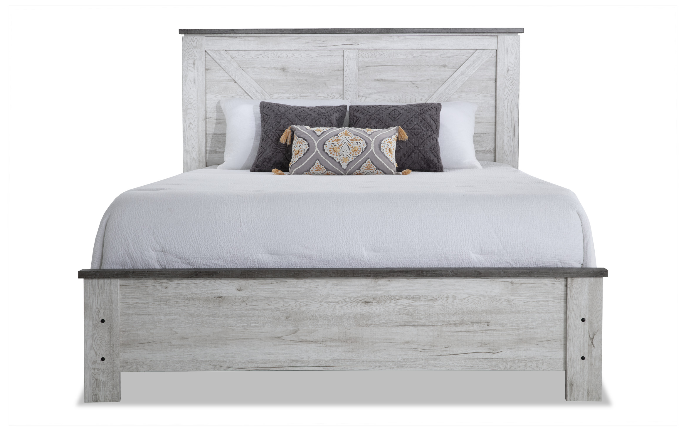 Savannah 4 Piece Queen White & Gray Bedroom Set | Bob's Discount ...