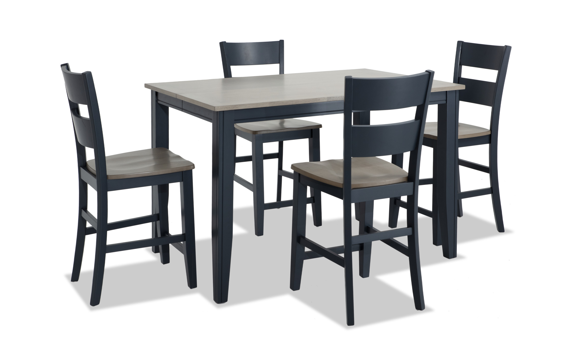 Blake Extendable Table Blake 5 Piece Gray & Graphite Extendable Counter Height Dining Set ...