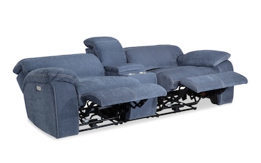 Playhouse Blue 91" Power Reclining Console Loveseat | Bob's Discount ...