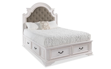 Starlet Lane 5 Pc White Colors,White Gray Queen Bedroom Set With