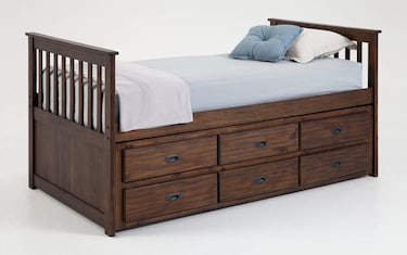 Chadwick twin gray captain shop bed with trundle