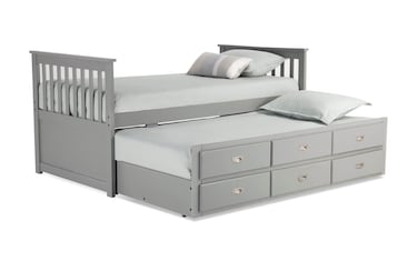 Chadwick twin gray captain store bed with trundle