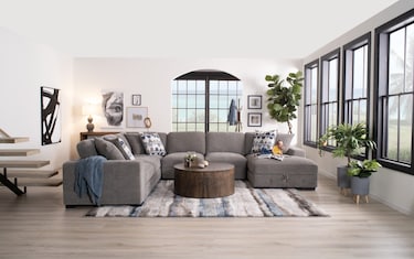 Bobs furniture deals gray sectional