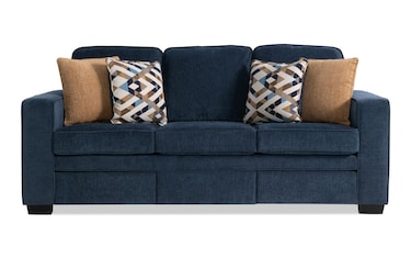 Bobs furniture on sale blue sofa