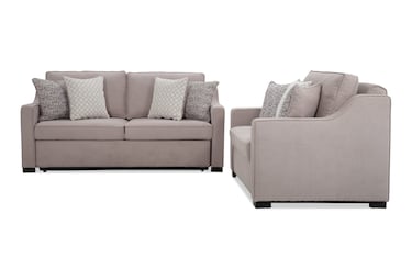 Bob-O-Pedic Taupe Pop-Up Sleeper Sofa & Chair