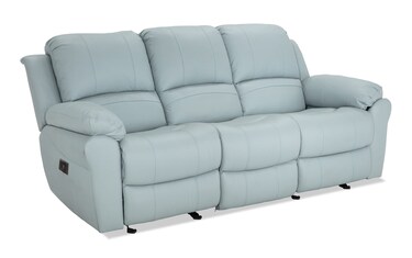 Storm Leather Aqua Power Sofa and Power Recliner Bob s Discount