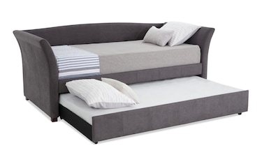 Chadwick Twin Gray Upholstered Daybed with Twin Trundle | Bob's ...