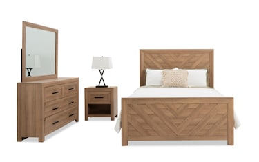 Calvin 4 Piece Brown Queen Bedroom Set | Bob's Discount Furniture