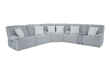 Sofia Gray 143'' Power Reclining 3 Piece Sectional with Power Headrest ...