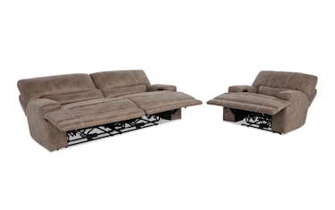 Journey Brown Power Sofa and Power Recliner | Bob's Discount Furniture ...