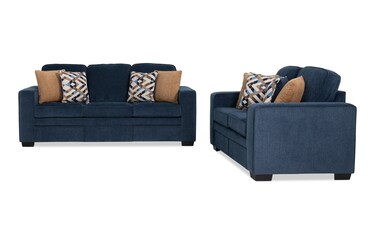 Homeworks Navy 83'' Sofa & 60'' Loveseat with USB Port | Bob's Discount ...