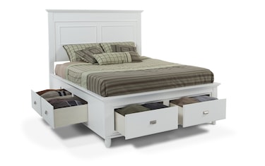 Spencer 4 Piece Queen White Storage Platform Bedroom Set | Bob's ...