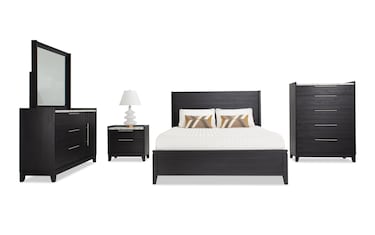 Solitude 5 Piece King Espresso Platform Bedroom Set | Bob's Discount ...