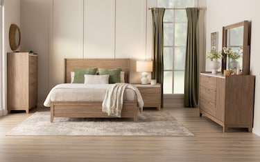 Solitude 5 Piece King Brown Platform Bedroom Set | Bob's Discount ...