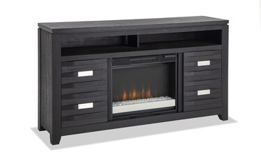 Elevations 59.5 Charcoal Fully Assembled Electric Fireplace and TV Stand Bob s Discount Furniture Mattress Store