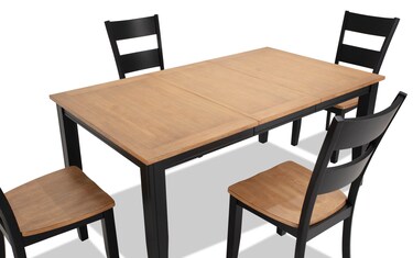 Blake 5 Piece Black Natural Extendable Dining Set Bob s Discount Furniture Mattress Store