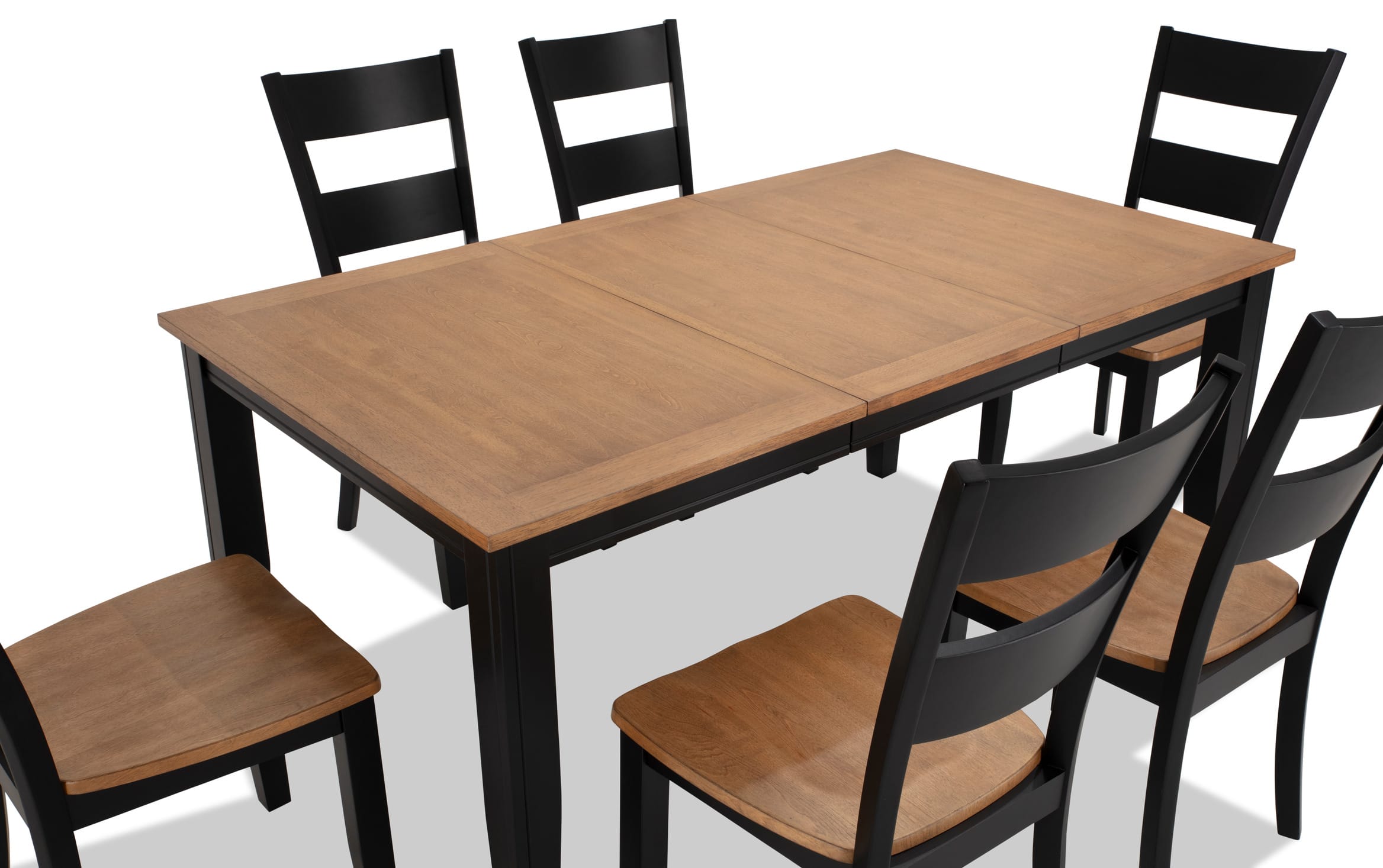Blake Extendable Table Blake 7 Piece Black & Natural Extendable Dining Set | Bob's Discount ...