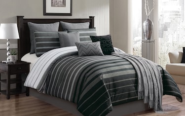 Astra 10 Piece King Black Comforter Set | Bob's Discount Furniture ...