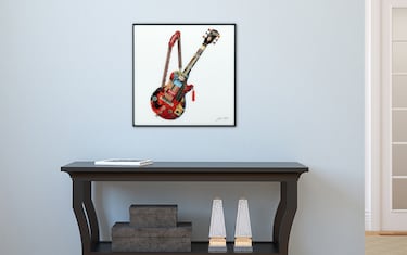 Electric Guitar Metal Framed Glass Wall Art | Bob's Discount Furniture ...