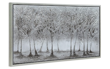 100% Handpainted Silver Forest Framed Art | Bob's Discount Furniture ...