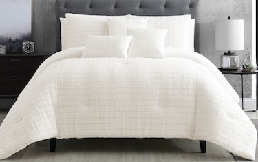 Lad 6 Piece King White Comforter Set | Bob's Discount Furniture ...