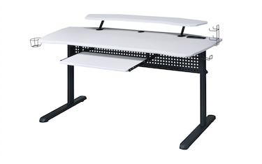 Klum 59'' White Gaming Desk with USB | Bob's Discount Furniture ...