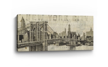 Vint Brooklyn Bridge Skyline Canvas Art | Bob's Discount Furniture ...
