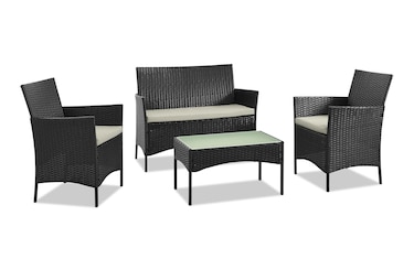 Mikado 4 Piece Patio Set with Cream Cushions Bob s Discount