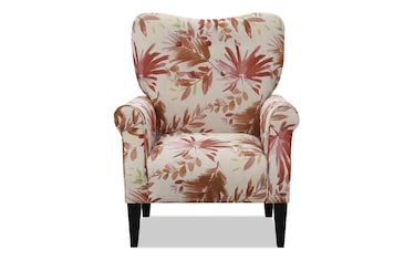 Red floral accent cheap chair