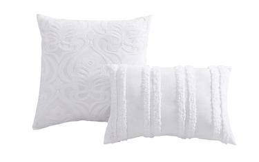 Millie Queen White Medallion 5 Piece Comforter Set | Bob's Discount ...