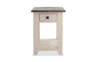 Laurel White & Gray Storage Chairside Table