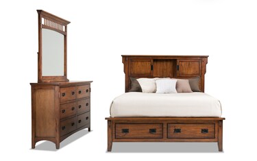 Chadwick Twin Rustic Bookcase Bedroom Set