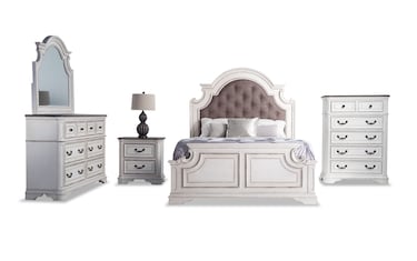 Scarlett 4 Piece King White Bedroom Set with Vanity Bob s Discount Furniture Mattress Store