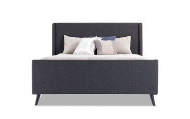 Copenhagen queen store gray upholstered bed