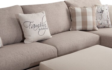 Cottage Chic Beige 150 5 Piece Left Arm Facing Chaise Sectional with Ottoman Bob s Discount Furniture Mattress Store