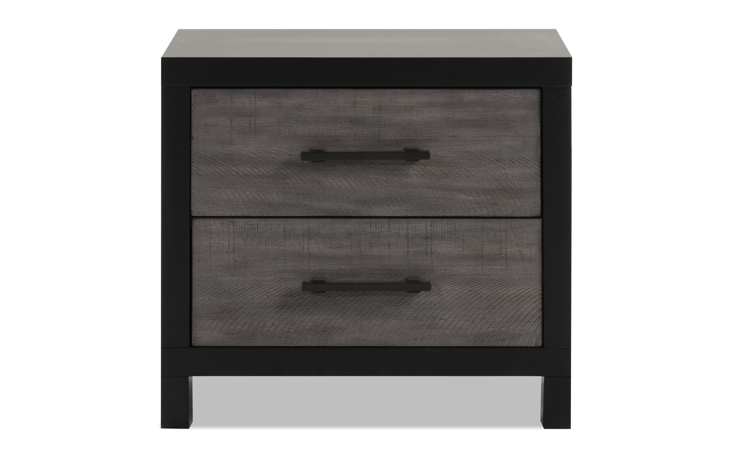 Fusion Black & Gray 2 Drawer Nightstand