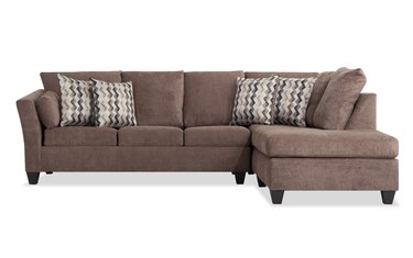 Virgo Brown 119 2 Piece Right Arm Facing Chaise Sectional Bob s Discount Furniture Mattress Store