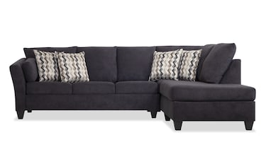 Virgo Charcoal 119 2 Piece Right Arm Facing Chaise Sectional Bob s Discount Furniture Mattress Store