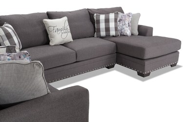 Cottage Chic Gray 150 4 Piece Right Arm Facing Chaise Sectional Bob s Discount Furniture Mattress Store