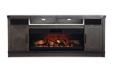 Sonoma 74.6 Espresso Fully Assembled Electric Fireplace and TV Stand Bob s Discount Furniture Mattress Store
