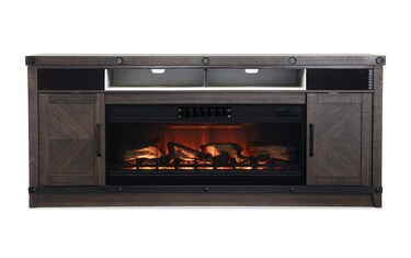 Sonoma 74.6 Espresso Fully Assembled Electric Fireplace and TV Stand