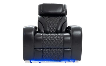 Premier Black Leather Power Recliner with Power Headrest Bob s Discount Furniture Mattress Store