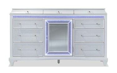 Glamour White 9 Drawer Dresser Bob s Discount Furniture Mattress Store