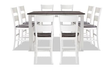 Chalk White and Gray Counter Storage Dining Set – My Furniture Place