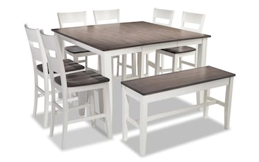 Chalk White and Gray Counter Storage Dining Set – My Furniture Place