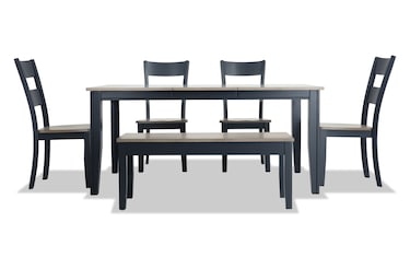 Blake Piece Graphite Gray Extendable Dining Set with Storage